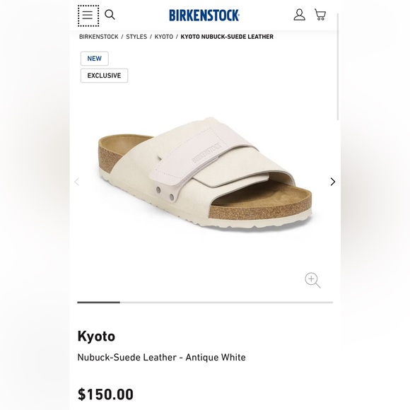 Birkenstock Kyoto Suede Sandals in Beige Off-White - Picture 10 of 11